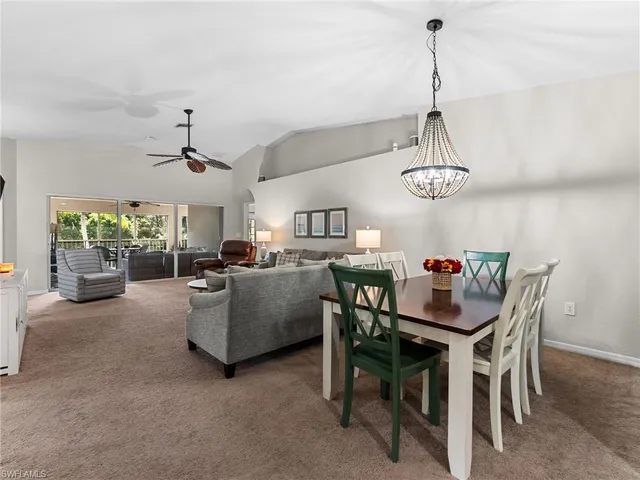 a view of a dining room and livingroom view