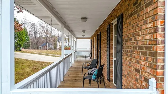 a view of balcony with couch