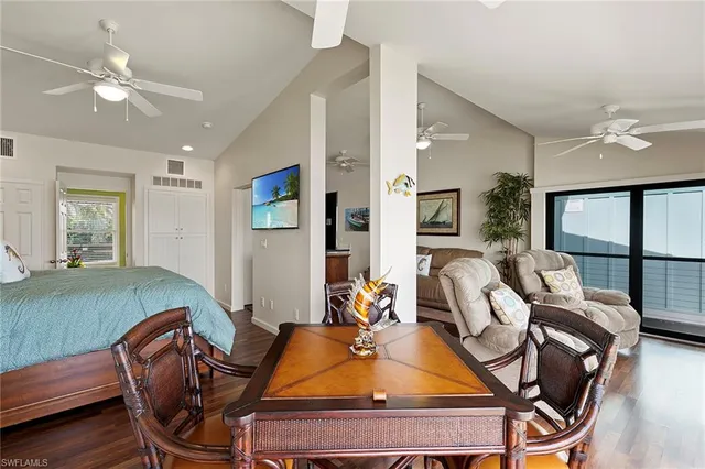 a living room with furniture
