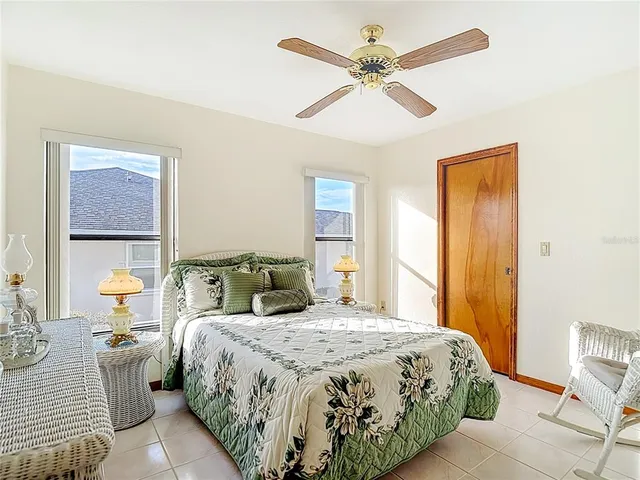 a small space with a fan