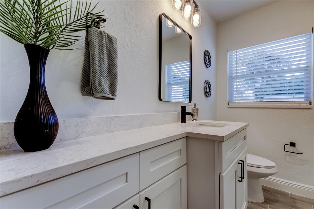 509 11th Street Northwest Largo, FL 33770 - Photo 28 of 36 a bathroom with a sink a mirror and a toilet