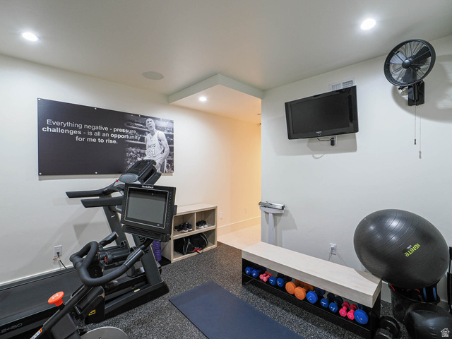 3167 South Mapleton Estates Drive Mapleton, UT 84664 - Photo 23 of 42 Exercise room with recessed lighting