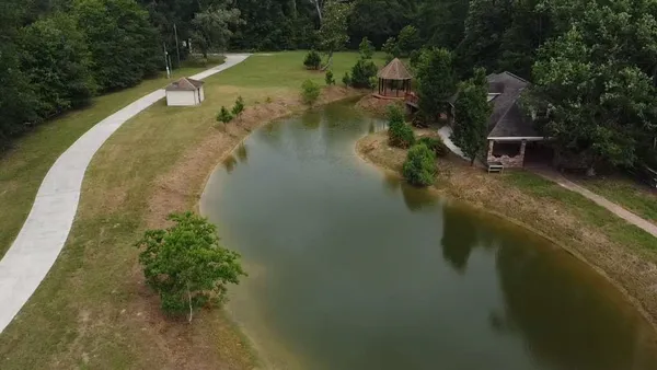 a view of a lake with a house