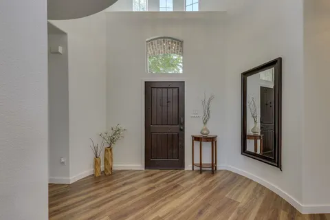 wooden floor and windows in a room