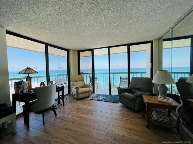 a view of an ocean from a balcony