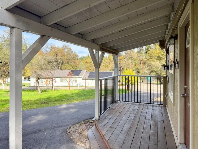 a house view with a garden space
