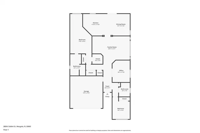 $610,000 | 2850 East Sable Circle, Margate, FL 33063