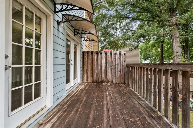 a view of a house with a large window