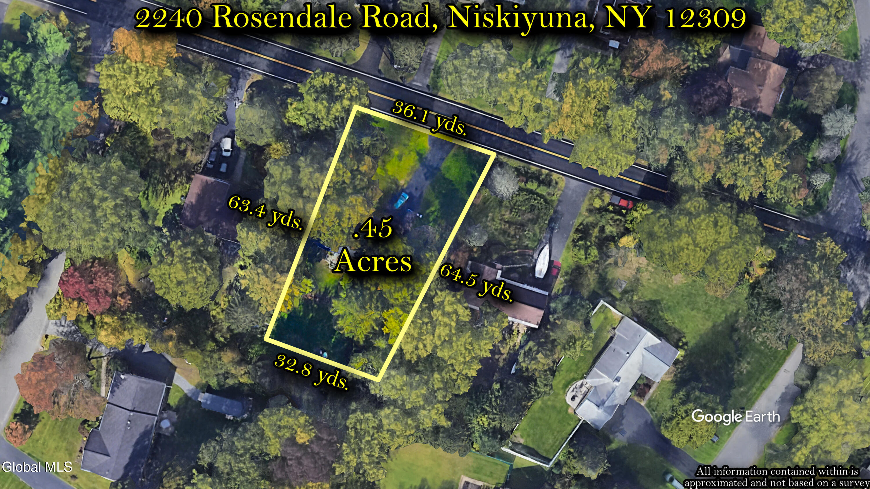2240 Rosendale Road Niskayuna, NY 12309 - Photo 35 of 39 Property Line Overlay .47 acre lot