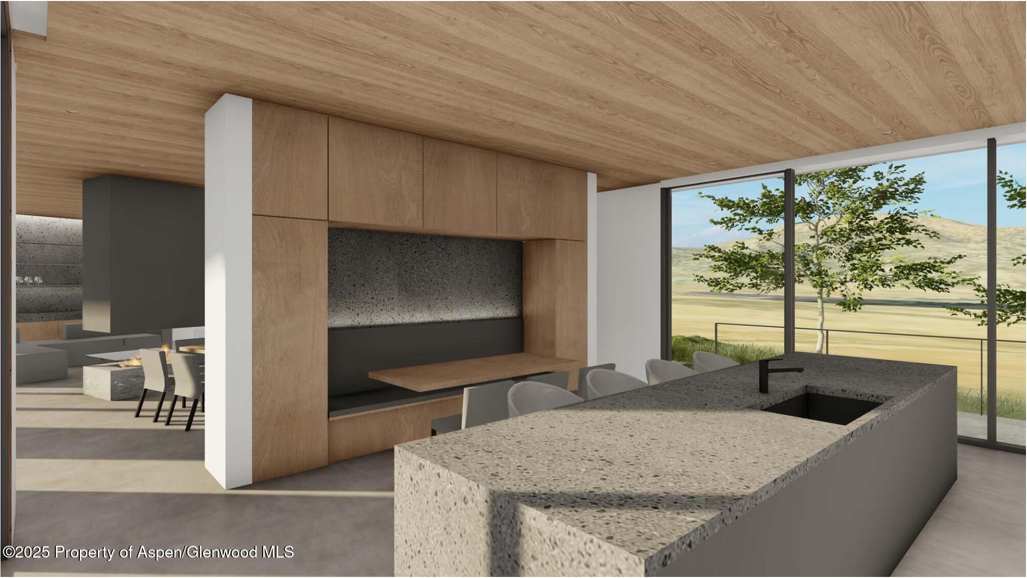 Tbd Lazy O Road Snowmass, CO 81654 - Photo 29 of 44 a kitchen with a sink a counter top space and a flat screen tv