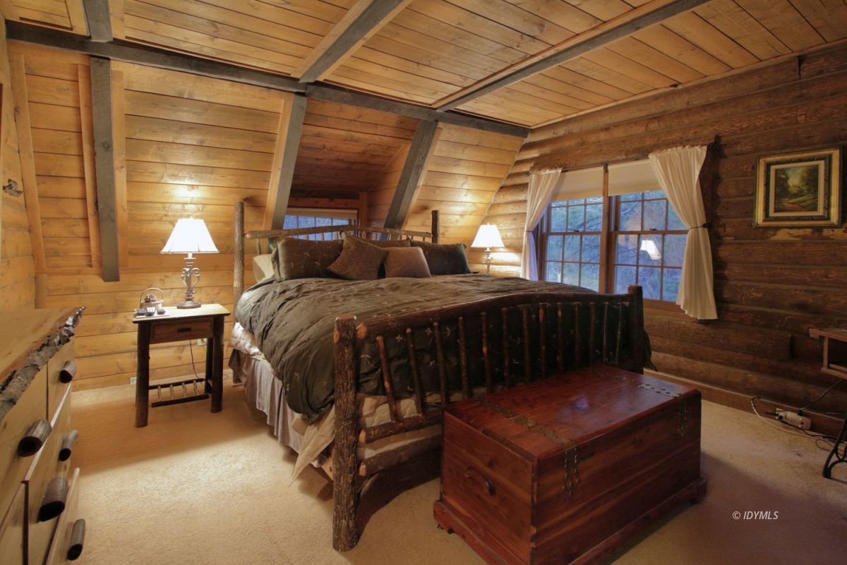 24745 Fern Valley Road Idyllwild, CA 92549 - Photo 19 of 48 a bedroom with a bed next to a window