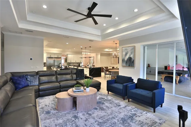 a living room with furniture