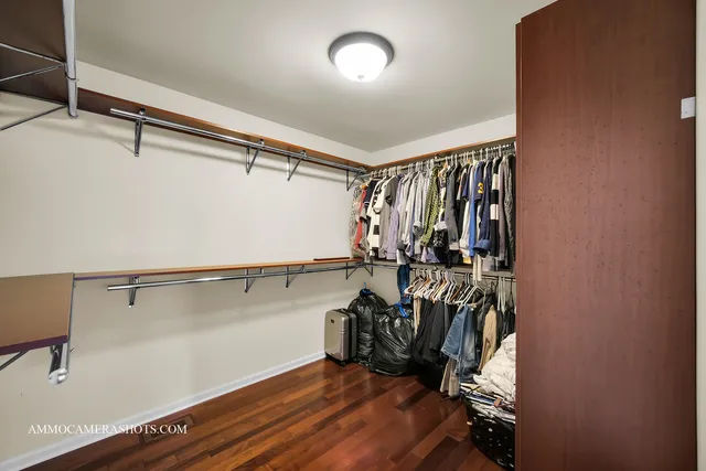 a large kitchen with cabinets