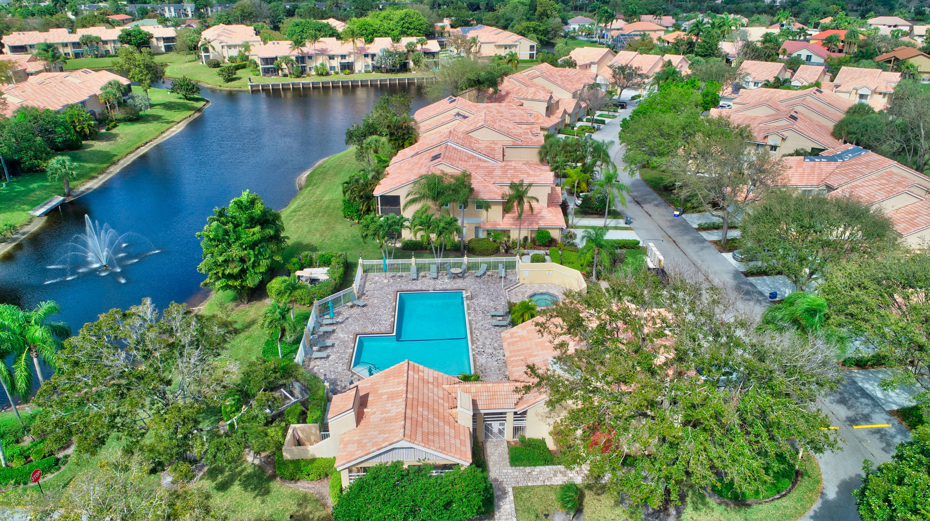 23061 Aqua View, Unit 1 Boca Raton, FL 33433 - Photo 29 of 29 an aerial view of a house with a lake view