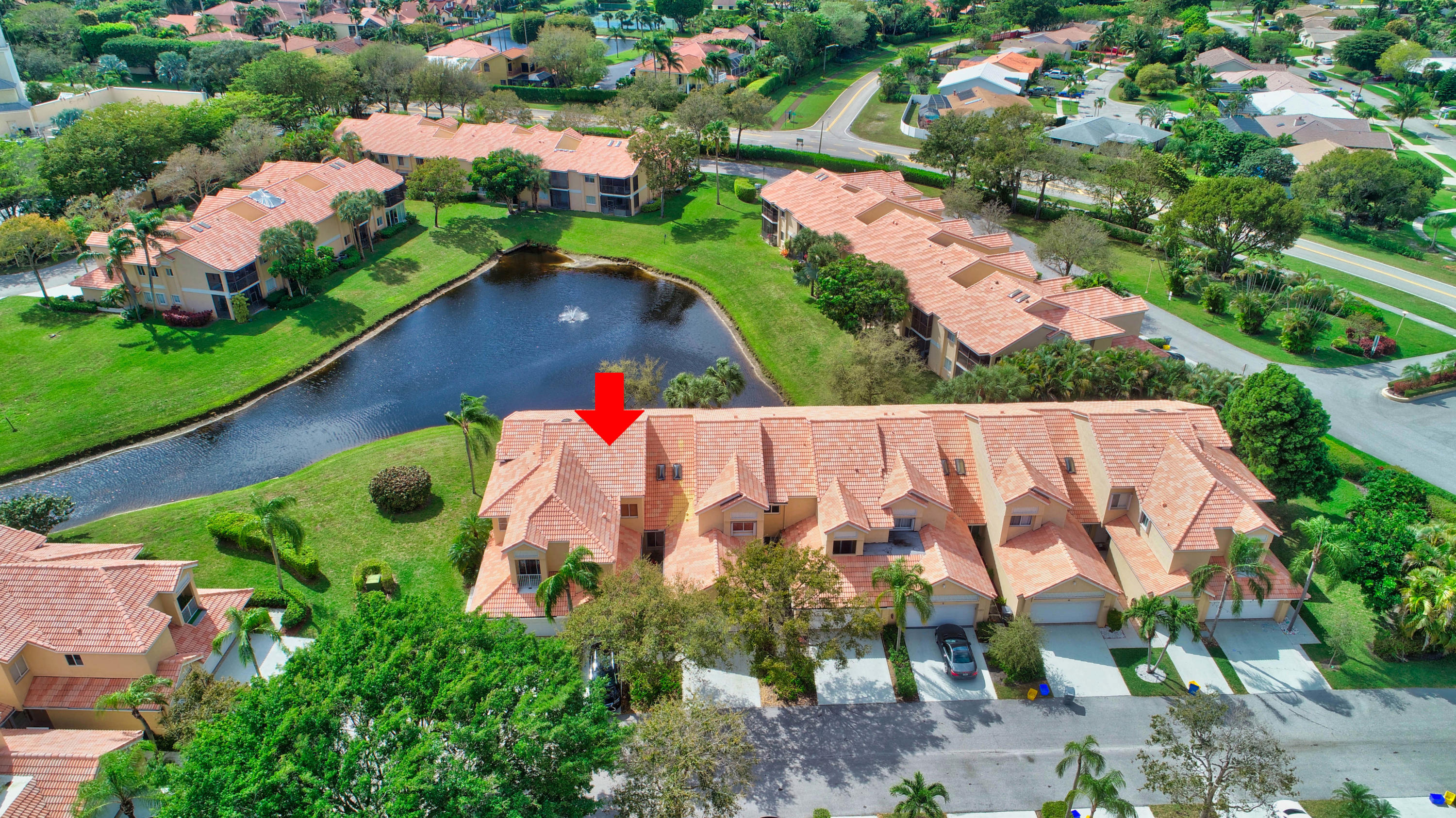 23061 Aqua View, Unit 1 Boca Raton, FL 33433 - Photo 6 of 29 an aerial view of a house with a garden