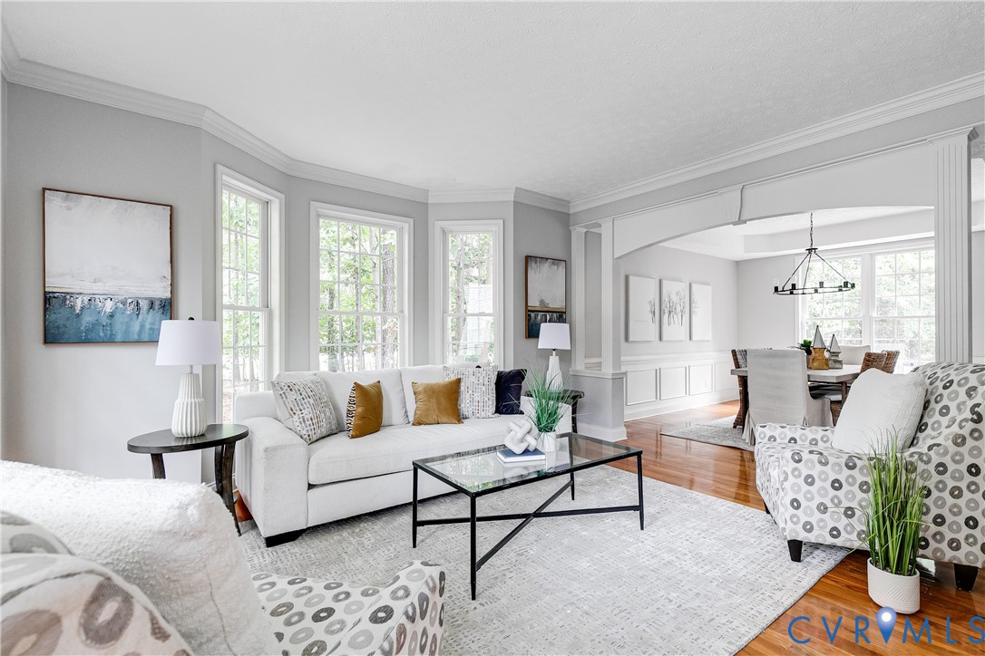 11401 Braidstone Lane Chesterfield, VA 23838 - Photo 11 of 47 Living area with bay window, crown molding, arched