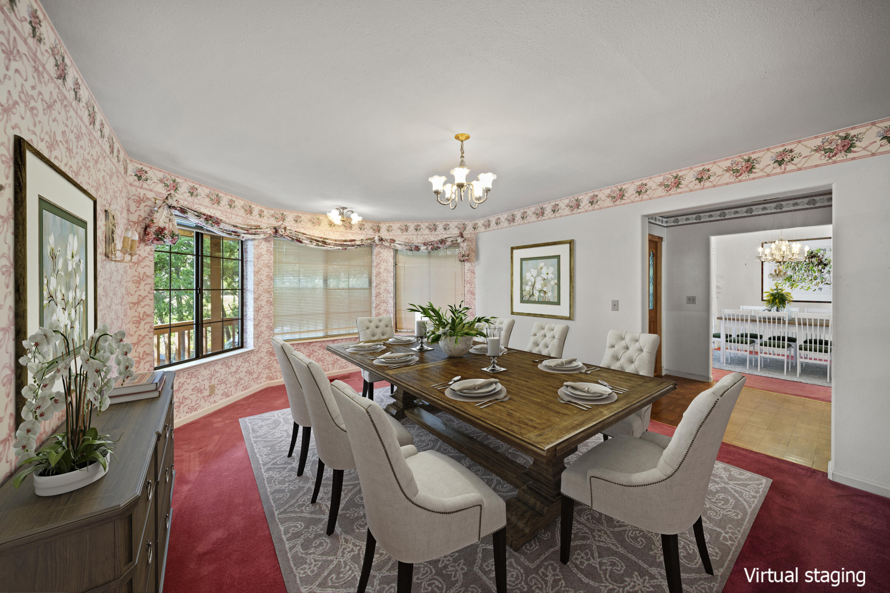 21110 Rolling Hills Road Manton, CA 96059 - Photo 4 of 34 a view of a dining room with furniture window and wooden floor