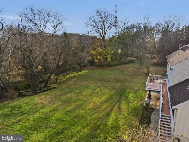 an aerial view of a house with a swimming pool and lake view
