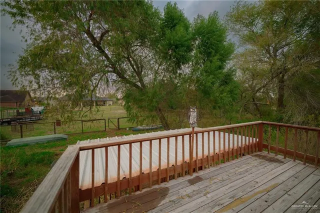 a view of a wooden bridge