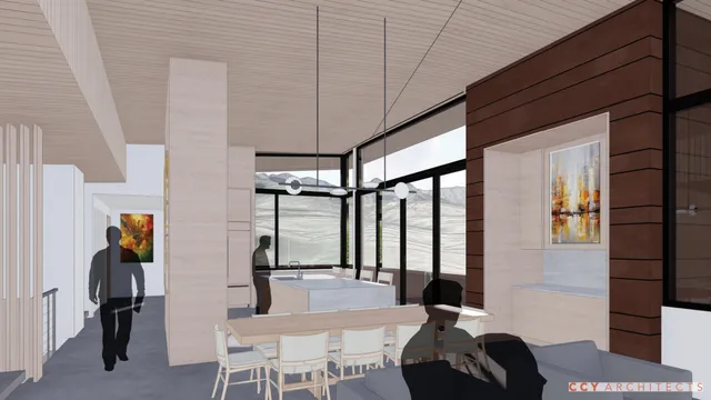 a room with furniture