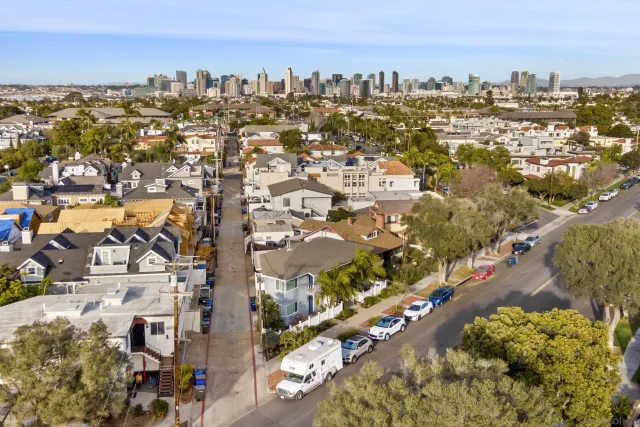 an aerial view of residential building with outdoor space