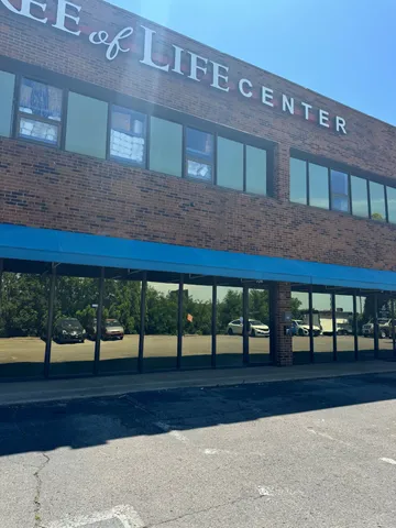 a front view of a building