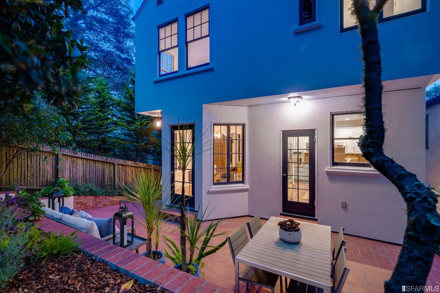 369 Pacheco Street San Francisco, CA 94116 - Photo 36 of 49 a view of a dinning tables and chairs in patio