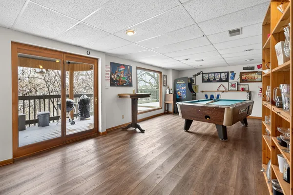 a aerial view of a house with garden space and street view