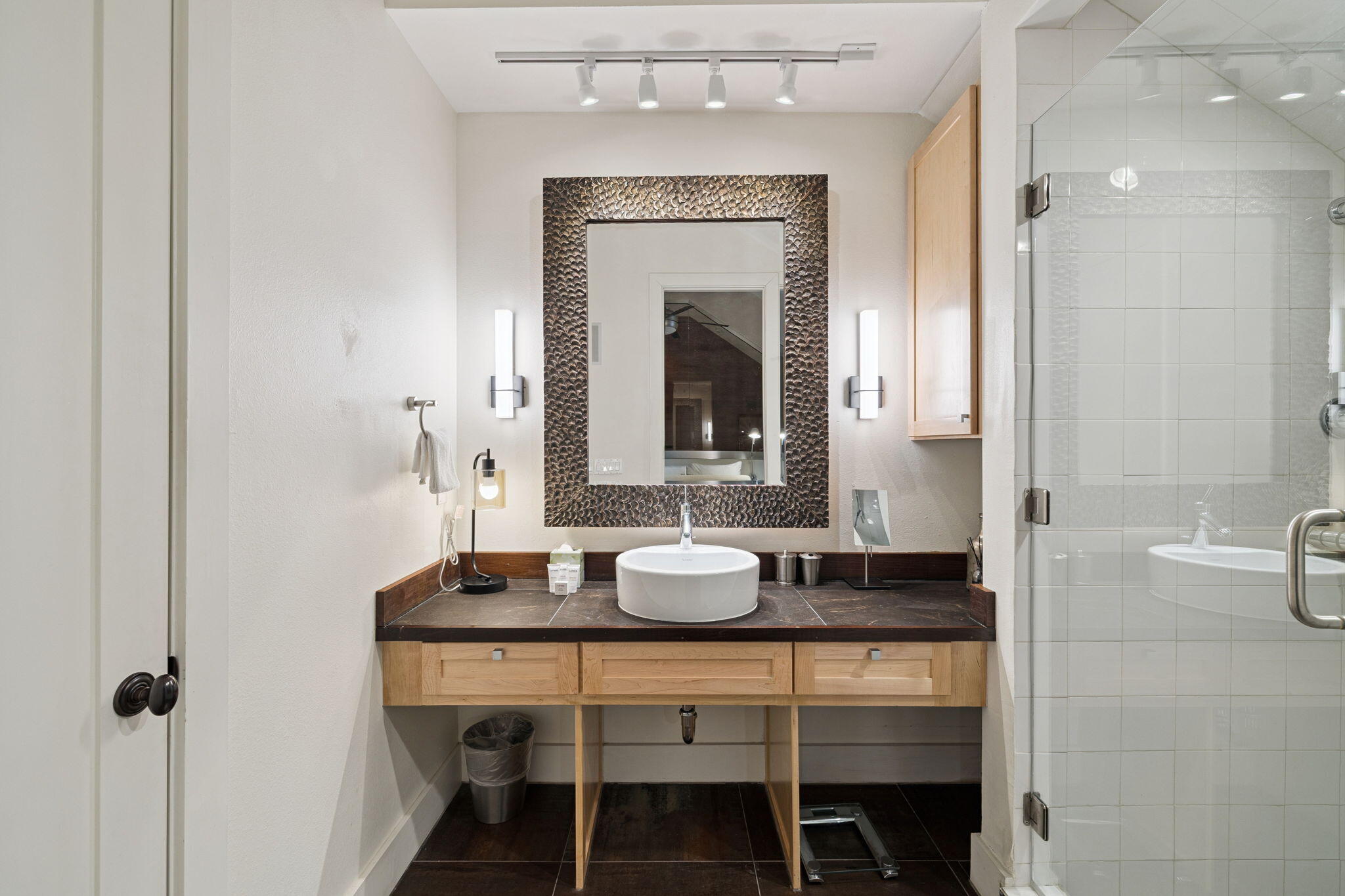 246 Fisherman's Cove, Unit 246 Miramar Beach, FL 32550 - Photo 22 of 72 a bathroom with a granite countertop sink a toilet and a mirror