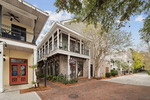 a view of a lake with a big yard