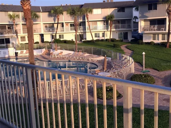 a balcony view with a outdoor space