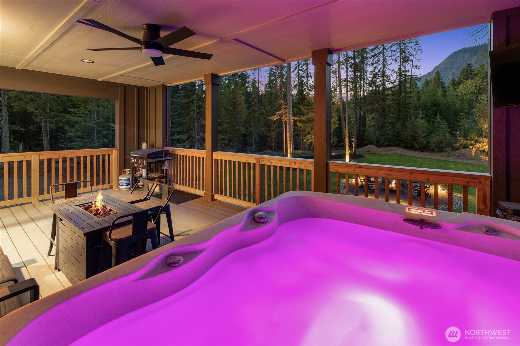 630 Silver Creek Road Easton, WA 98925 - Photo 6 of 40 a view of a balcony with a red umbrella