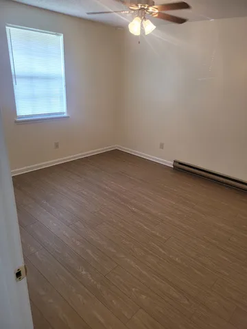 an empty room with a window