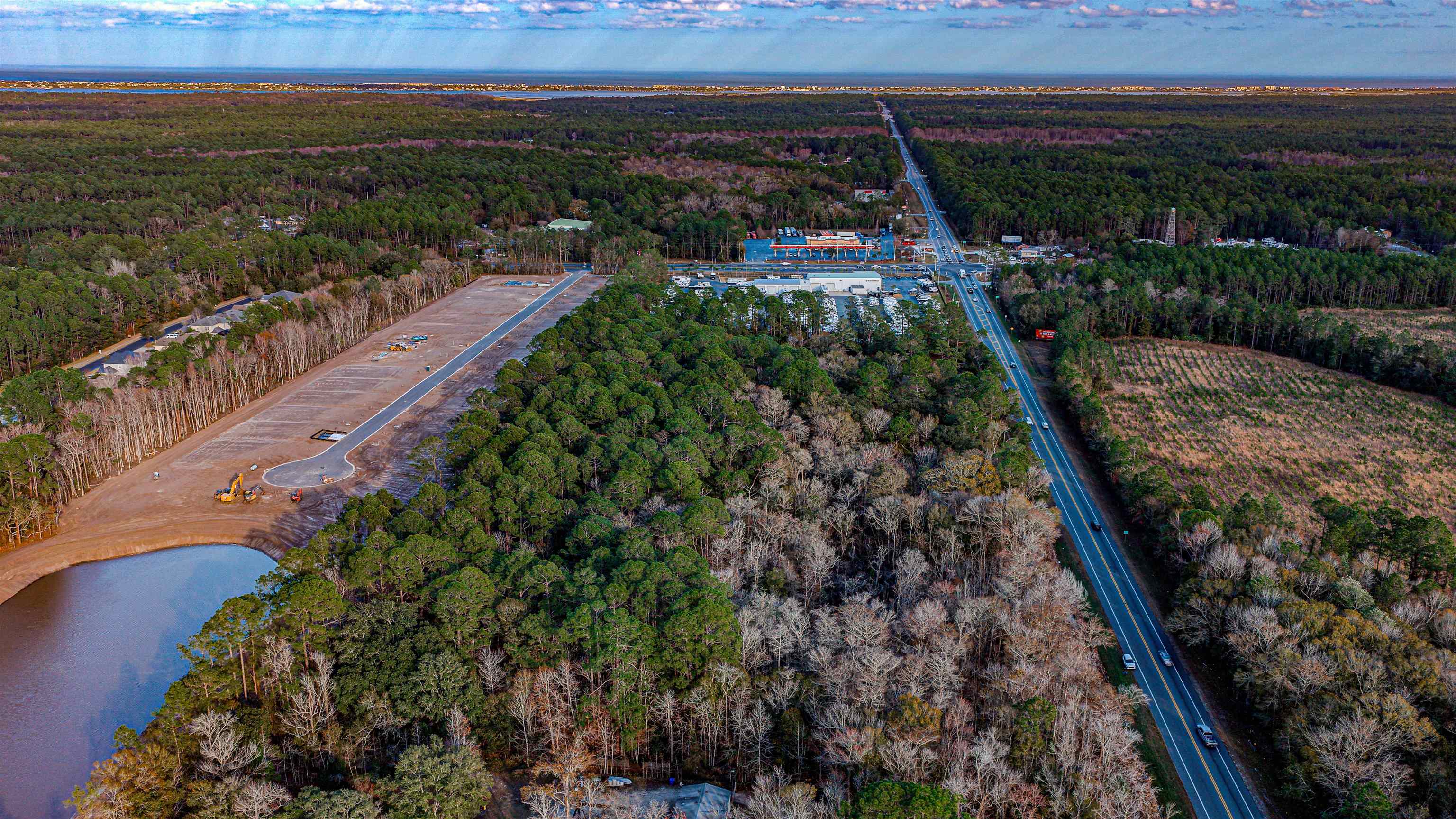 0 State Road 206 St. Augustine, FL 32086 - Photo 5 of 27 Aerial view of a heavily wooded area and a large body of water