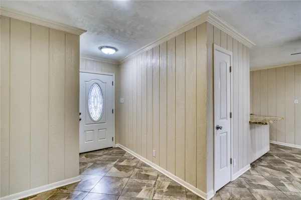a view of a hallway with elevator