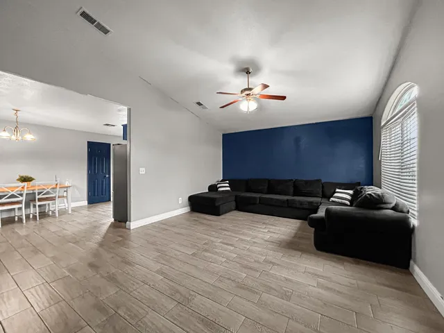 a living room with furniture