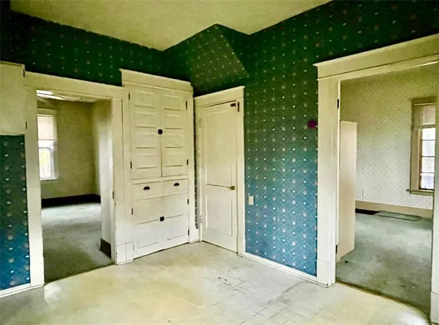 an empty room with a window