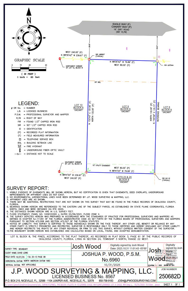 4616 Eagle Way Crestview, FL 32539 - Photo 5 of 6 250682D LOT 9 EAGLE WAY-L signed_001