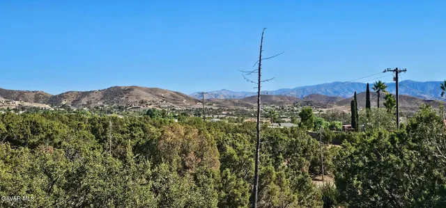 a view of a city with a tree in the background