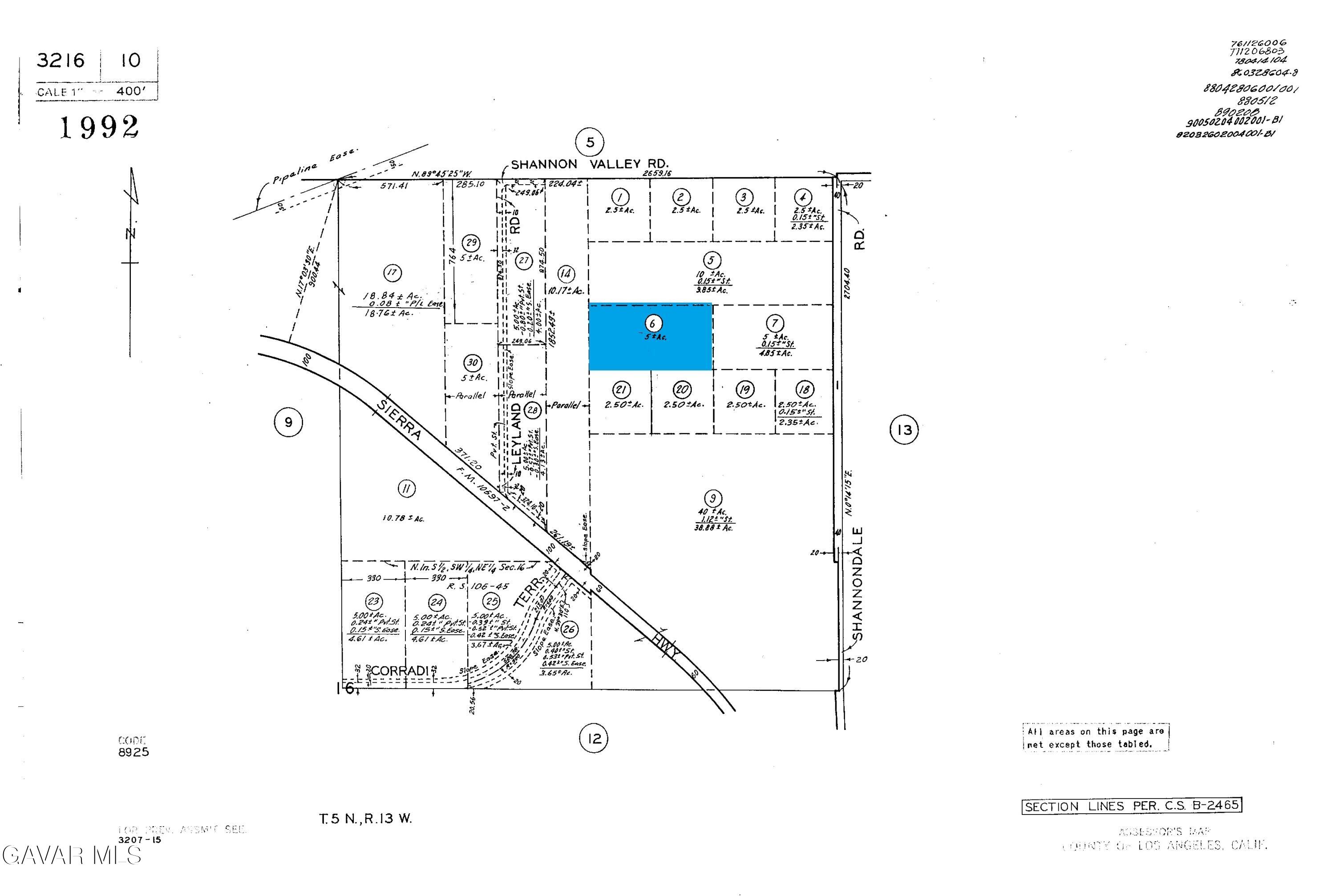 Shannondale Road Acton, CA 93510 - Photo 7 of 7 TAX MAP JPG