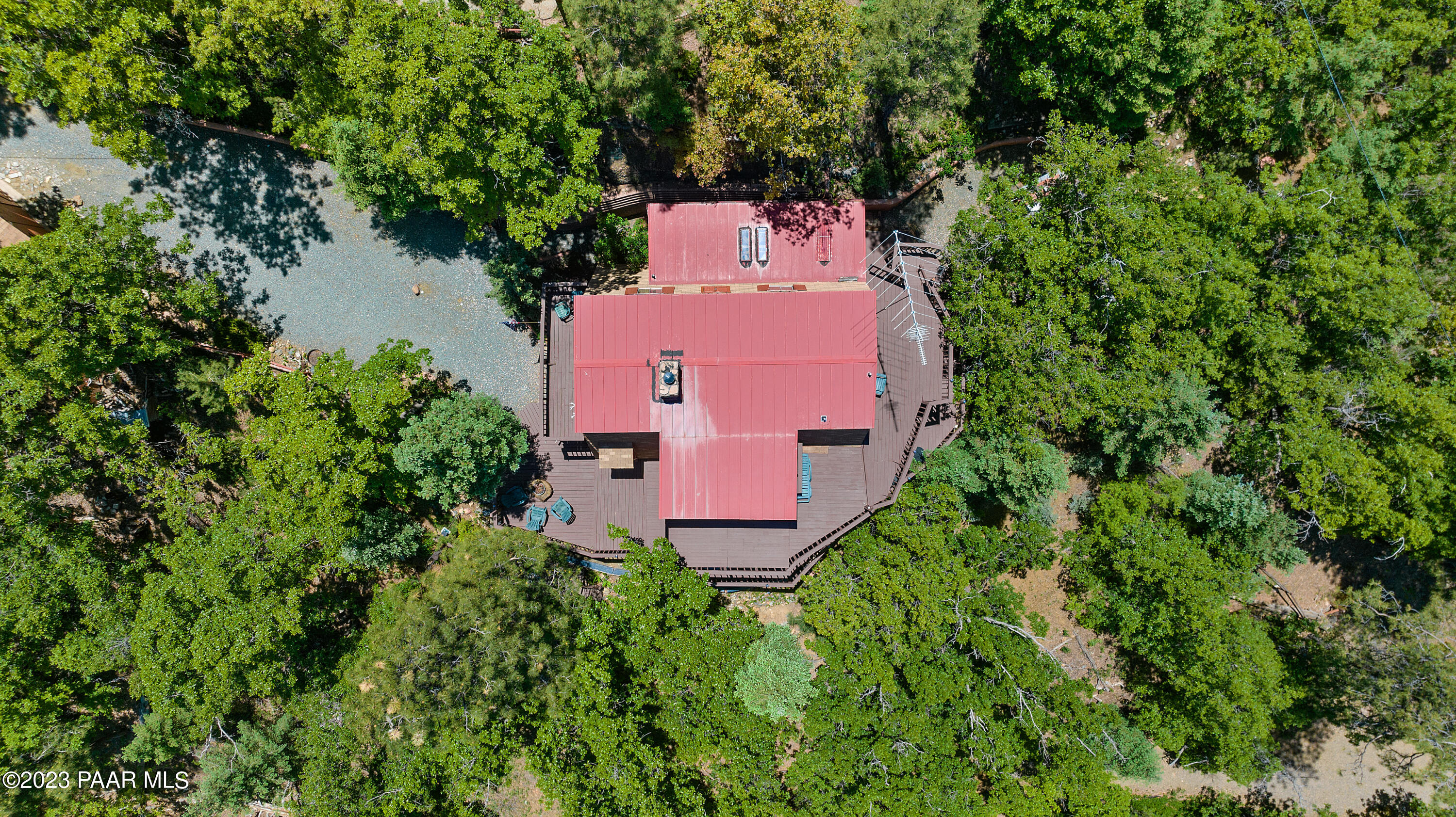 8434 Mountain View Road Mayer, AZ 86333 - Photo 6 of 33 an aerial view of a house with a yard and a large tree