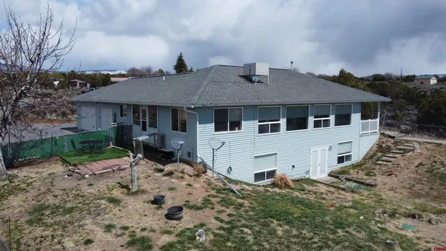 an aerial view of a house
