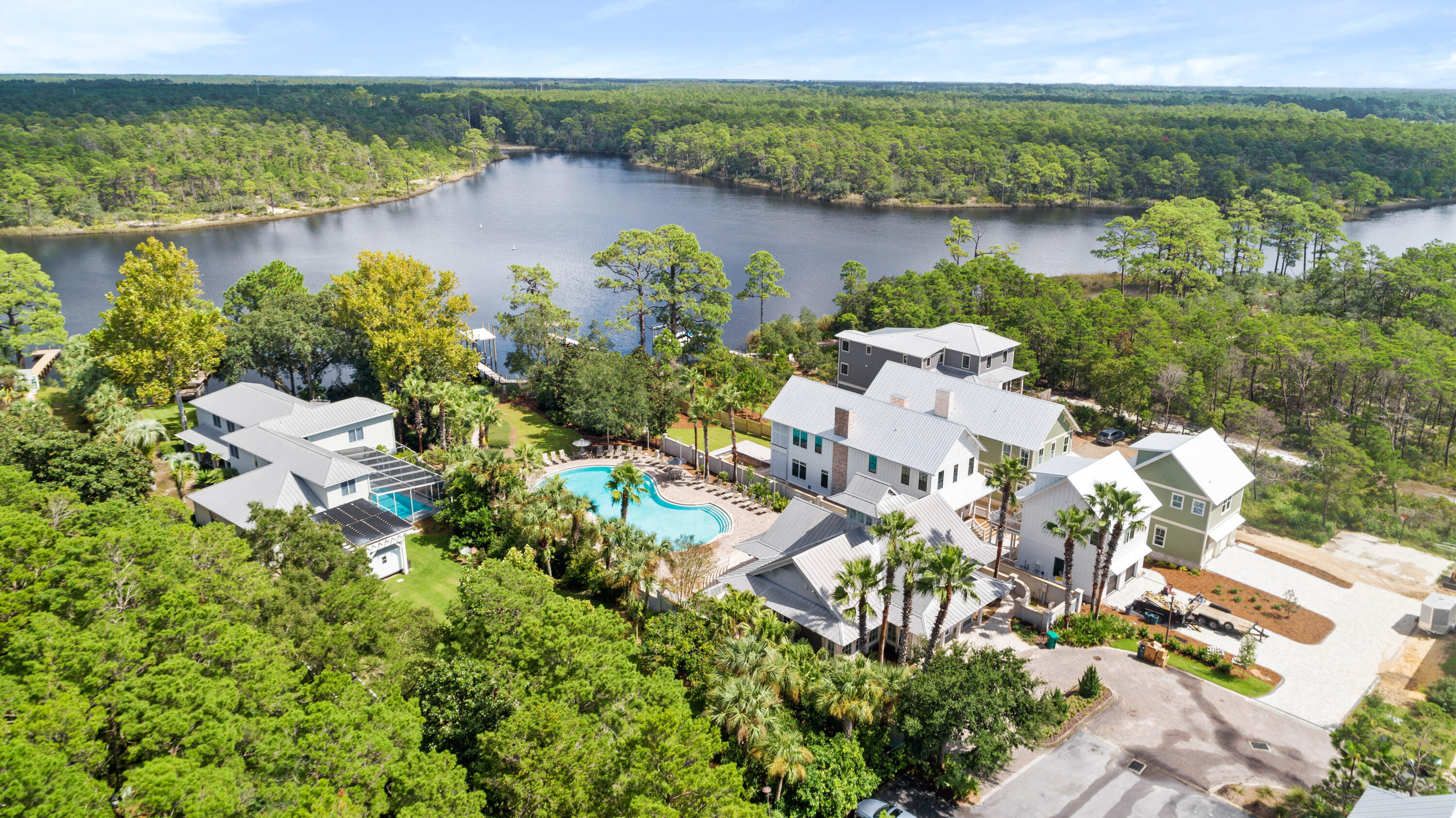 364 Grande Pointe Circle Inlet Beach, FL 32461 - Photo 24 of 26 an aerial view of residential house with outdoor space and lake view