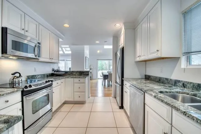 a living room with furniture