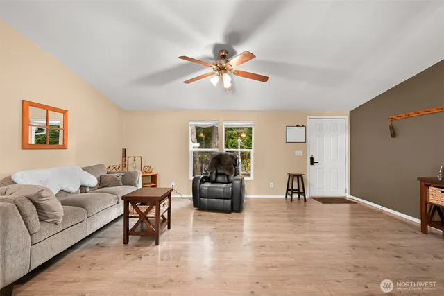 a living room with furniture