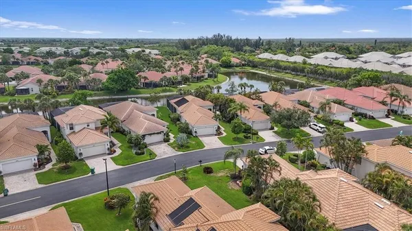 an aerial view of multiple house