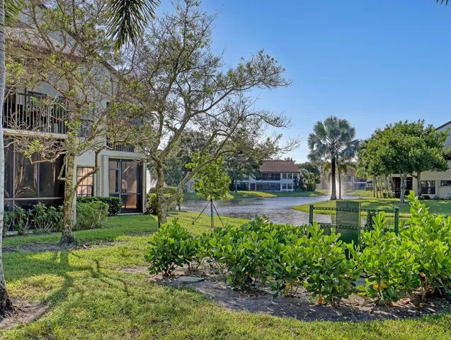 a view of a lake with a house