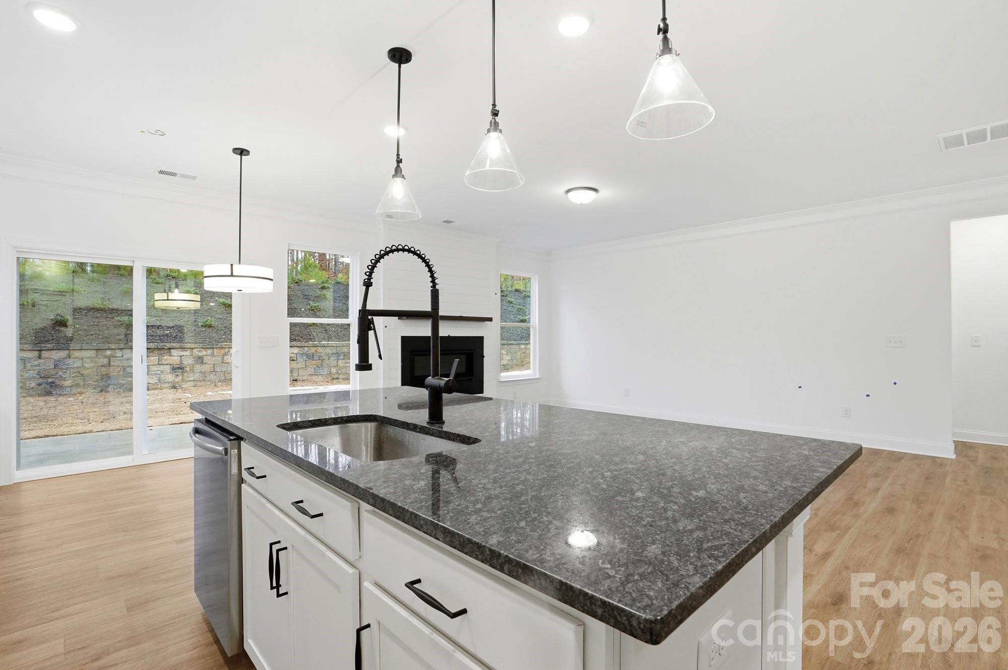 5072 Mclaughlin Loop Waxhaw, NC 28173 - Photo 12 of 46 a kitchen with stainless steel appliances granite countertop a sink a counter space and wooden floor