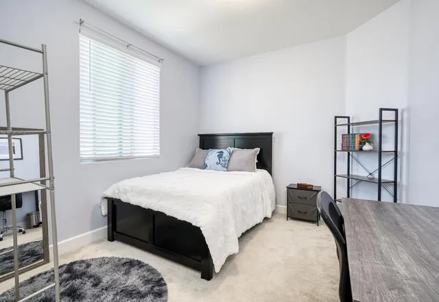 an empty room with closet