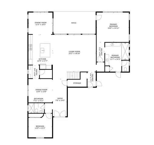 a house view with a garden space